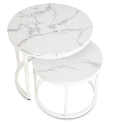Zestaw Stolików JOE Biały Marmur