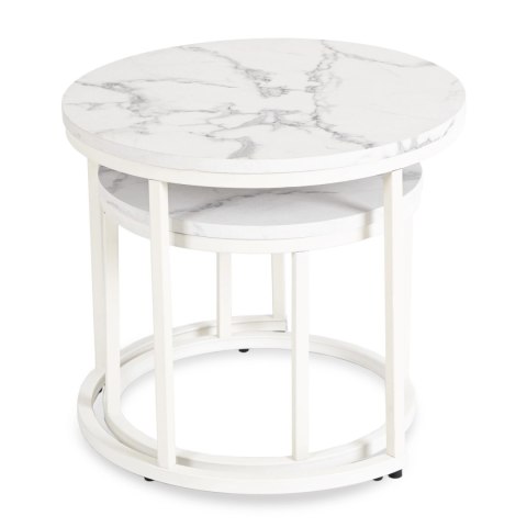 Zestaw Stolików JOE Biały Marmur