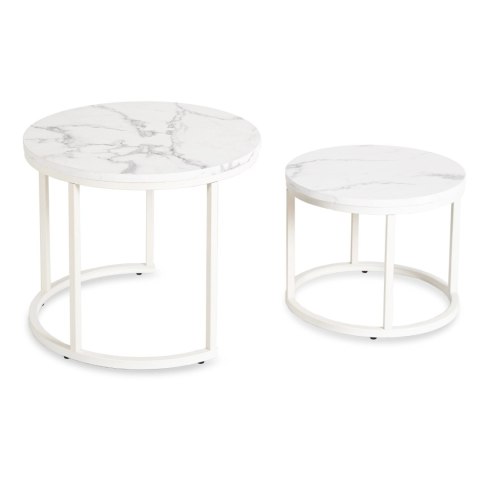 Zestaw Stolików JOE Biały Marmur