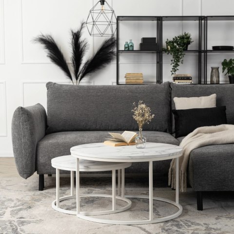 Zestaw Stolików JOE MAX Biały Marmur