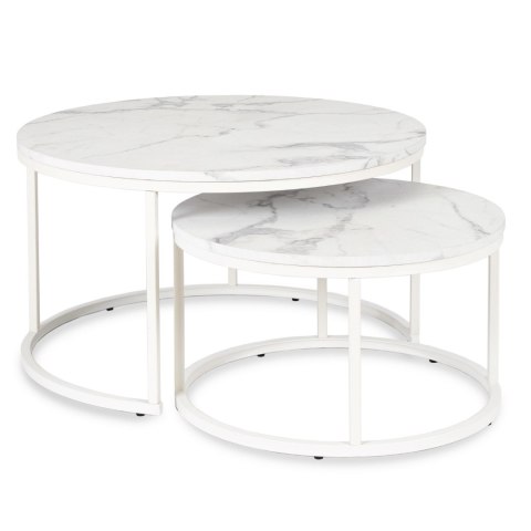 Zestaw Stolików JOE MAX Biały Marmur