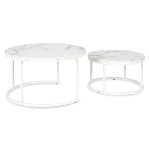 Zestaw Stolików JOE MAX Biały Marmur