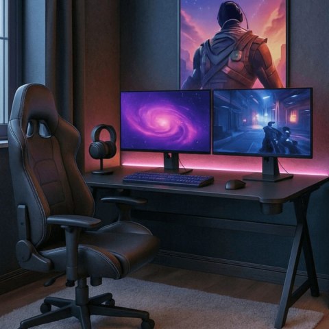 Biurko Gamingowe Dla Gracza BLECK 120 cm Czarne Nowoczesne Loft