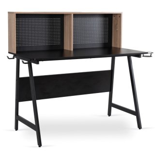 Biurko Gamingowe ICE 138,5 cm Czarne/Dąb Sonoma