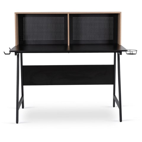 Biurko Gamingowe z Uchwytami Dla Gracza ICE 138,5 cm Czarne/Dąb Sonoma Nowoczesne Loft