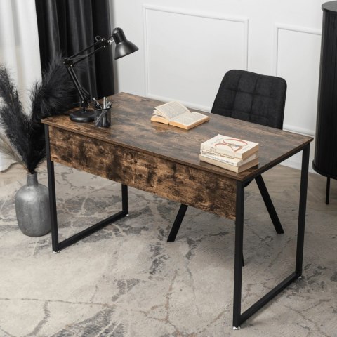 Biurko Loft do Gabinetu ROSS 120x60 cm Dąb Rustykalny/Czarny Nowoczesne Loft