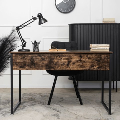 Biurko Loft do Gabinetu ROSS 120x60 cm Dąb Rustykalny/Czarny Nowoczesne Loft