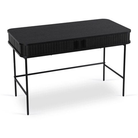 Biurko Rozsuwane TRISH 120 cm Czarne Ryflowane Nowoczesne Loft