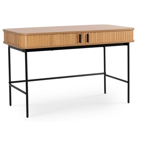 Biurko Rozsuwane TRISH 120 cm Dąb Ryflowane Nowoczesne Loft