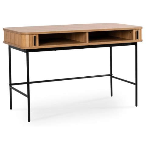 Biurko Rozsuwane TRISH 120 cm Dąb Ryflowane Nowoczesne Loft
