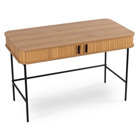Biurko Rozsuwane TRISH 120 cm Dąb Ryflowane Nowoczesne Loft