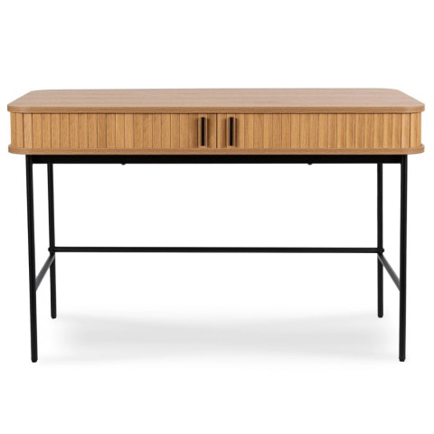 Biurko Rozsuwane TRISH 120 cm Dąb Ryflowane Nowoczesne Loft