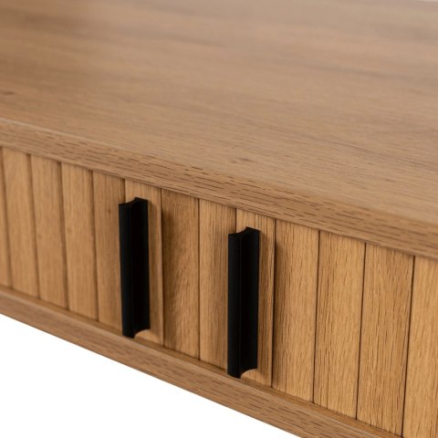 Biurko Rozsuwane TRISH 120 cm Dąb Ryflowane Nowoczesne Loft