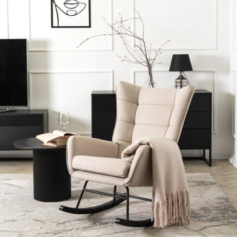 Fotel Bujany JACKSON Beżowy Tkanina