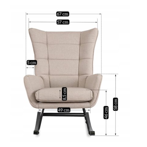 Fotel Bujany JACKSON Beżowy Tkanina