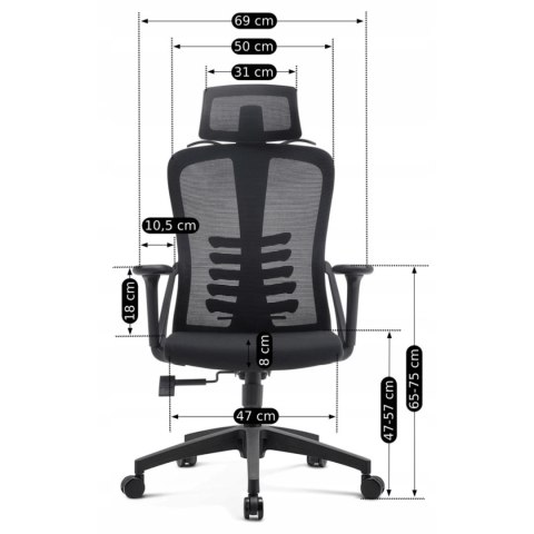 Fotel Obrotowy JULIET Ergonomiczny Czarny