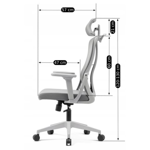 Fotel Obrotowy JULIET Ergonomiczny Szary