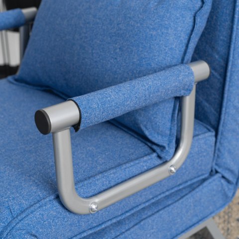 Fotel Rozkładany BART Wypoczynkowy Niebieski do Spania Leżanka Nowoczesny