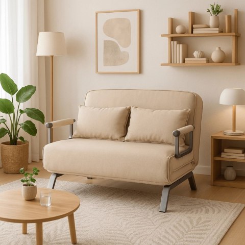 Fotel Rozkładany Dwuosobowy BART 2 Beżowy