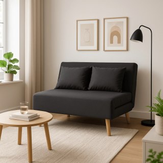 Fotel Rozkładany Leżanka Wypoczynkowy MARRY 2 do Spania Czarny