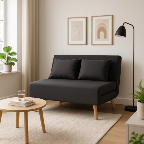 Fotel Rozkładany Leżanka Wypoczynkowy MARRY 2 do Spania Czarny