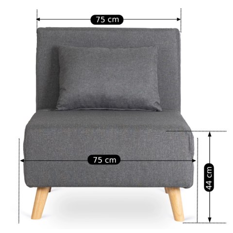 Fotel Rozkładany MARRY Szary