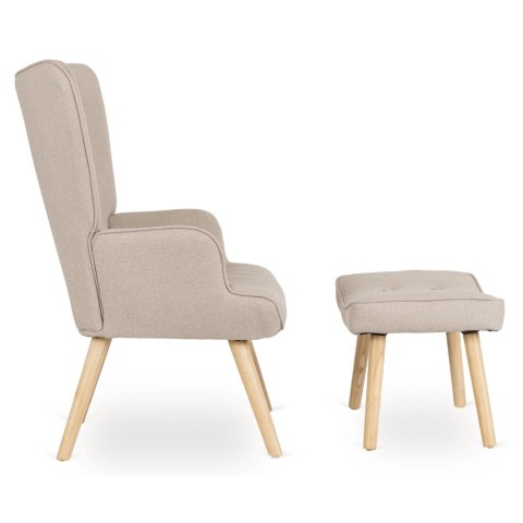 Fotel Wypoczynkowy LOZANO 2 z Podnóżkiem Beżowy