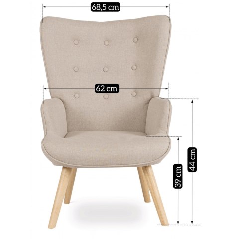 Fotel Wypoczynkowy LOZANO 2 z Podnóżkiem Beżowy