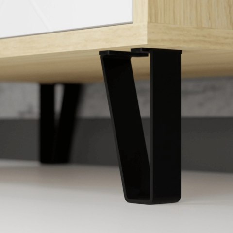 Komoda Dwudrzwiowa z Szufladami BACARDI 183 cm Dąb Artisan/Biały Nowoczesna