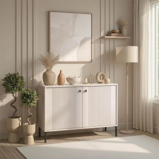 Komoda SOFT 104 cm Dwudrzwiowa Ryflowana Kaszmir