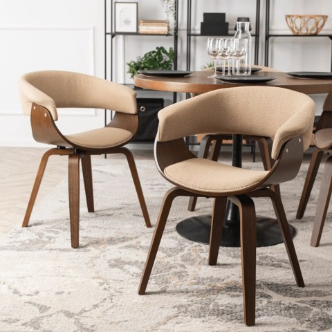 Krzesło GARY 2 Beżowe/Orzech