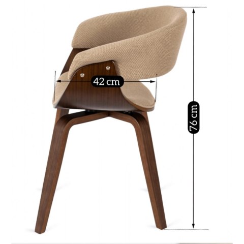 Krzesło GARY 2 Beżowe/Orzech