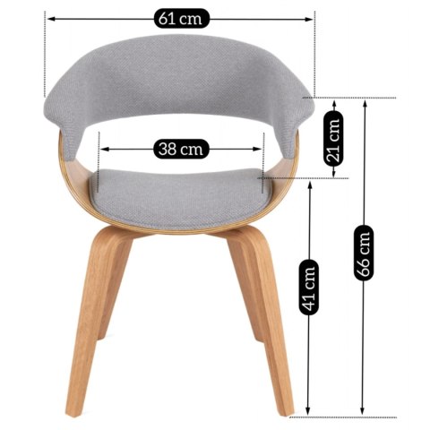 Krzesło GARY 2 Szare/Dąb Złoty