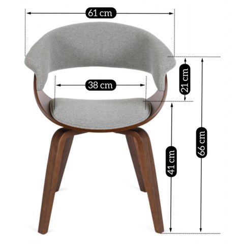 Krzesło GARY 2 Szare/Orzech