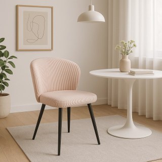 Krzesło HAILEY Różowe Sztruksowe