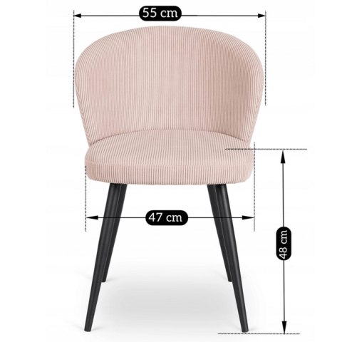 Krzesło HAILEY Różowe Sztruksowe