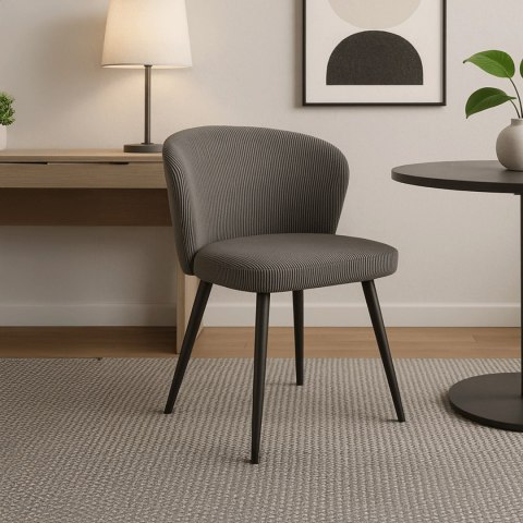 Krzesło HAILEY Szare Sztruksowe
