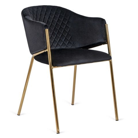 Krzesło INNES Czarne Welurowe