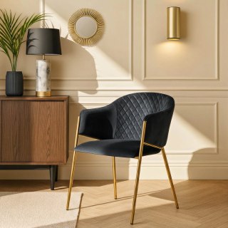 Krzesło INNES Czarne Welurowe