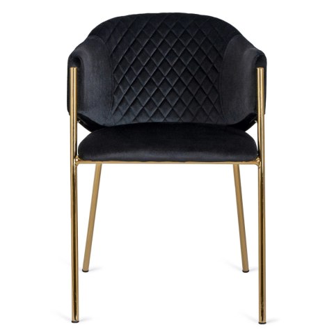 Krzesło INNES Czarne Welurowe