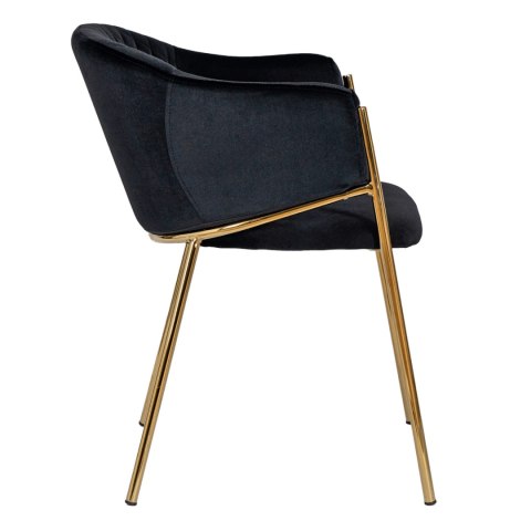 Krzesło INNES Czarne Welurowe