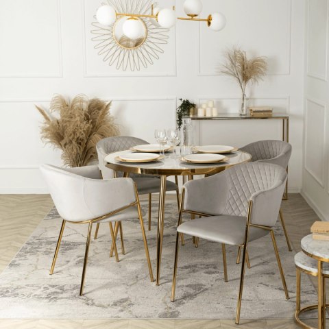 Krzesło INNES Szare Welurowe