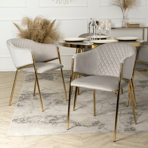 Krzesło INNES Szare Welurowe