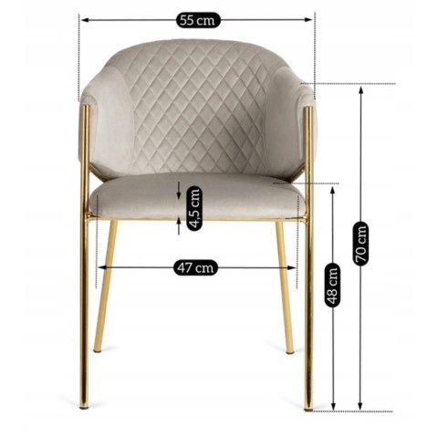 Krzesło INNES Szare Welurowe