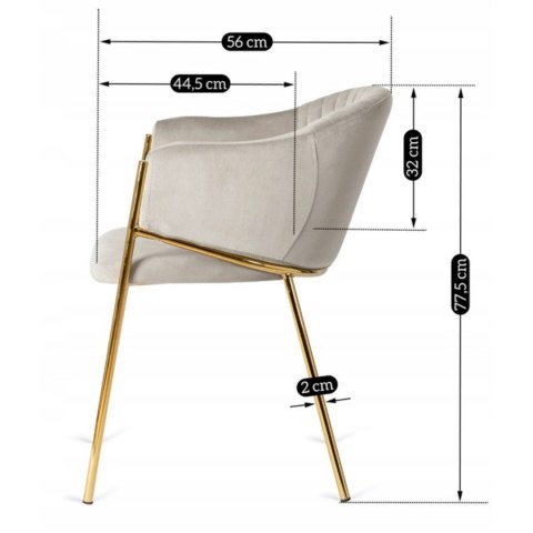 Krzesło INNES Szare Welurowe