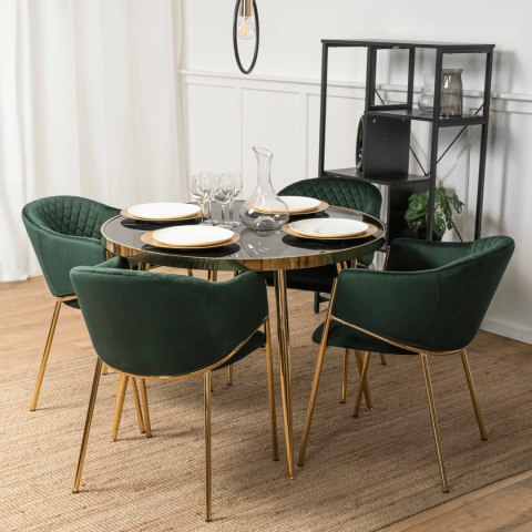 Krzesło INNES Zielone Welurowe