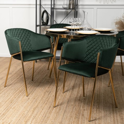 Krzesło INNES Zielone Welurowe