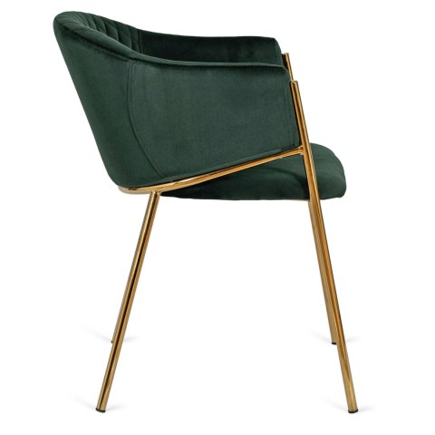 Krzesło INNES Zielone Welurowe