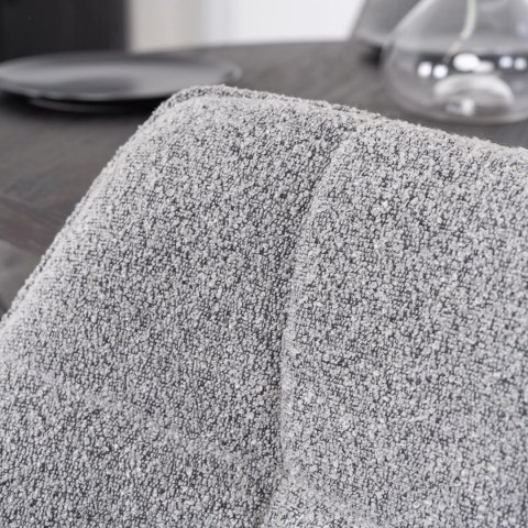 Krzesło Tapicerowane Obrotowe PEONY Szare Nowoczesne Loft