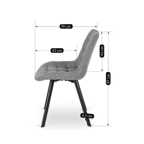 Krzesło RICK 2 Szare